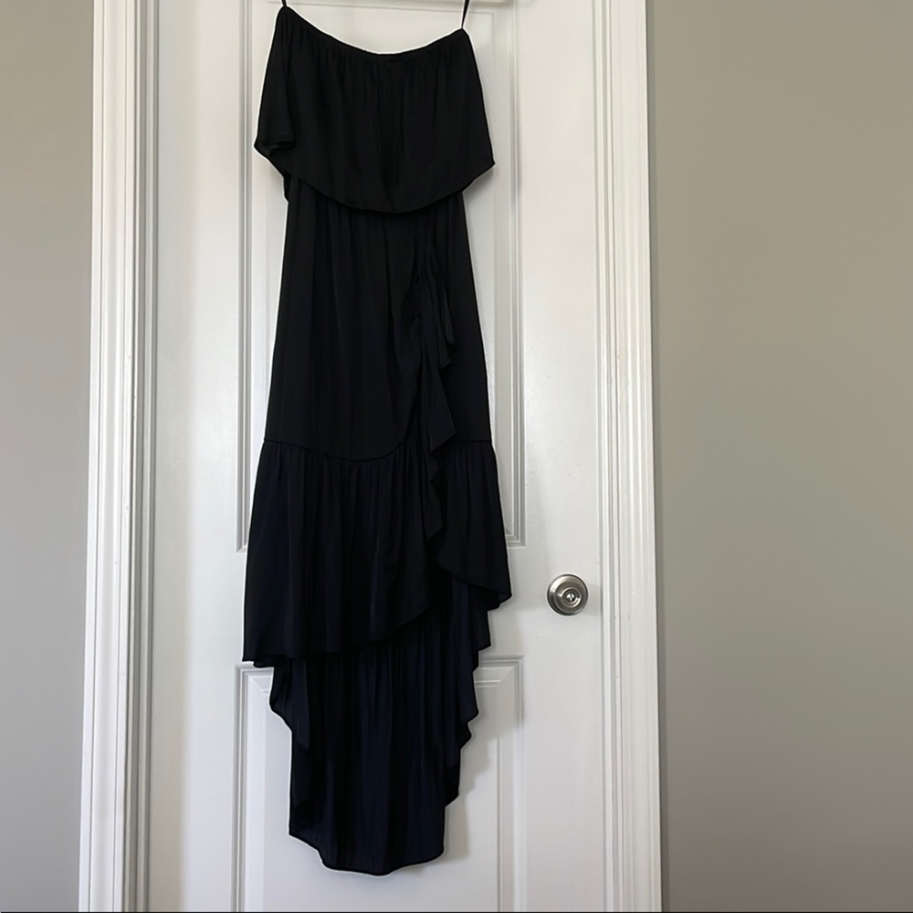 Elegant Black Asymmetrical Sheath Dress